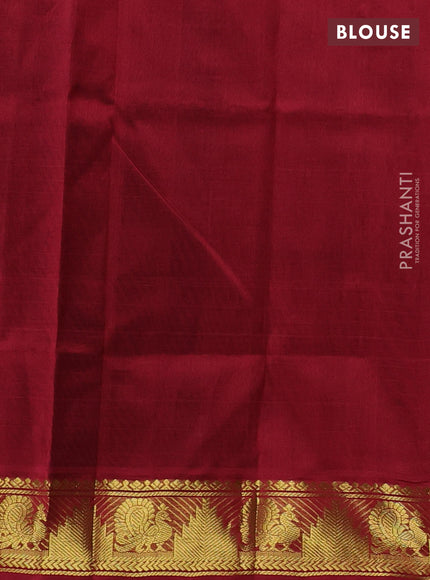 Silk cotton saree black and maroon with zari woven buttas and zari woven border