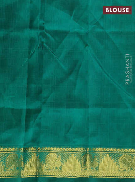 Silk cotton saree black and green with zari woven buttas and zari woven border