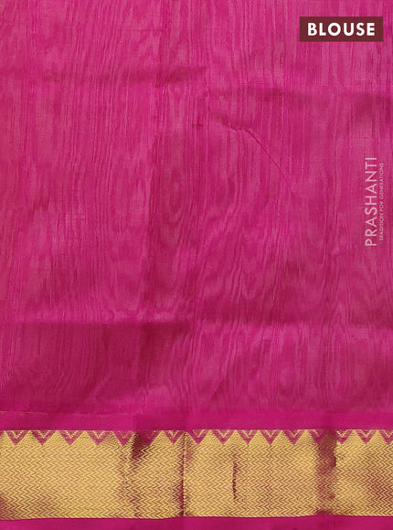 Silk cotton saree sandal and pink with zari woven buttas and zari woven border