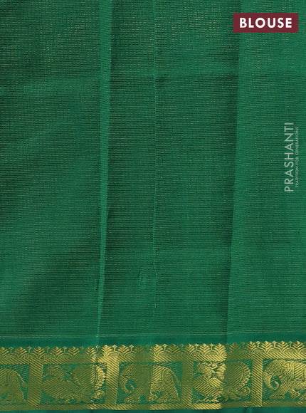 Silk cotton saree black and green with allover vairaosi pattern and zari woven border