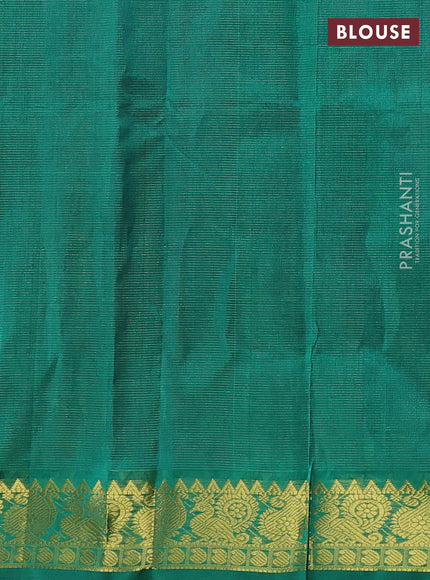 Silk cotton saree purple and green with allover vairaosi pattern and zari woven border