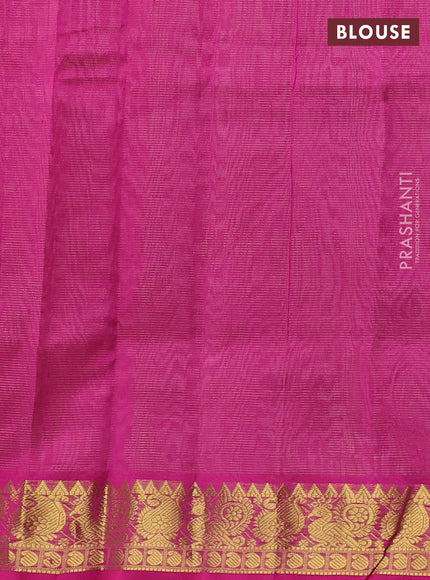Silk cotton saree sandal and pink with allover vairaosi pattern and zari woven border