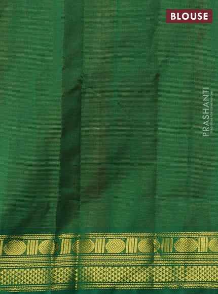 Silk cotton saree orange and green with allover vairaosi pattern and zari woven border