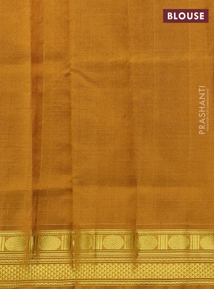 Silk cotton saree maroon and mustard yellow with allover vairaosi pattern and zari woven border