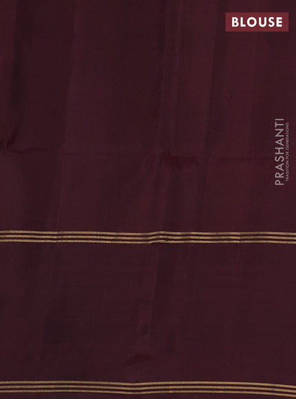 Pure soft silk saree rustic orange and deep maroon with zari woven buttas and rettapet zari woven border
