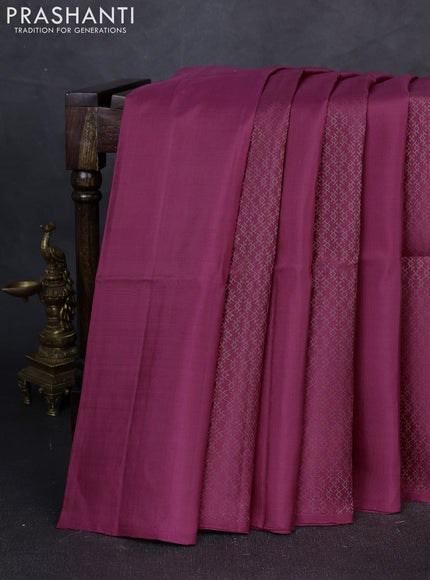 Pure soft silk saree mauve pink and beige with allover zari weaves in borderless style