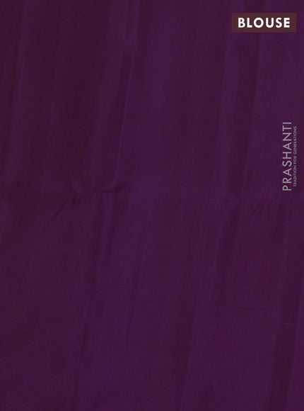 Pure soft silk saree purple with thread & zari woven buttas in borderless style