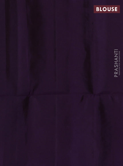Pure soft silk saree deep jamun with zari woven buttas in borderless style