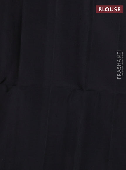 Pure soft silk saree black with allover zari weaves in borderless style