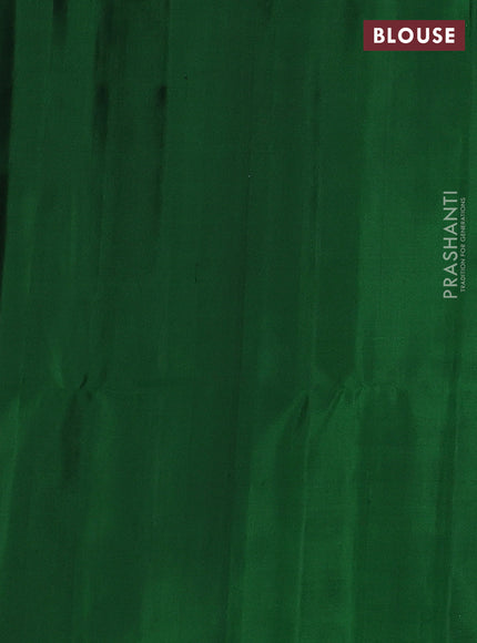 Pure soft silk saree green with allover zari weaves in borderless style