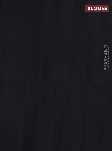 Pure soft silk saree black with allover thread & zari weaves and zari woven butta border