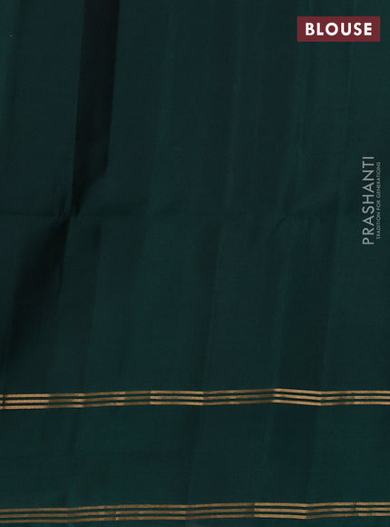 Pure soft silk saree blue and green with zari woven rudhrasha zari woven buttas and zari woven simple border