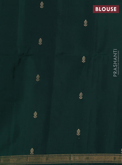 Pure soft silk saree green with thread & zari woven buttas and zari woven border