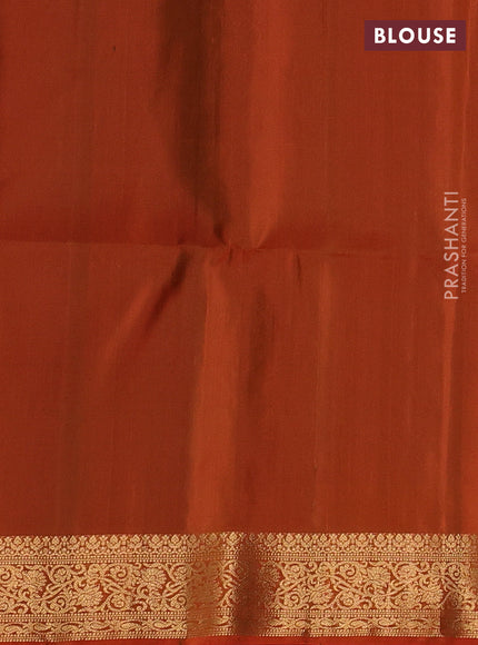 Pure soft silk saree beige and orange with zari woven buttas and zari woven border