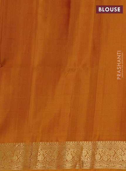 Pure soft silk saree red and mustard yellow with zari woven buttas and zari woven border