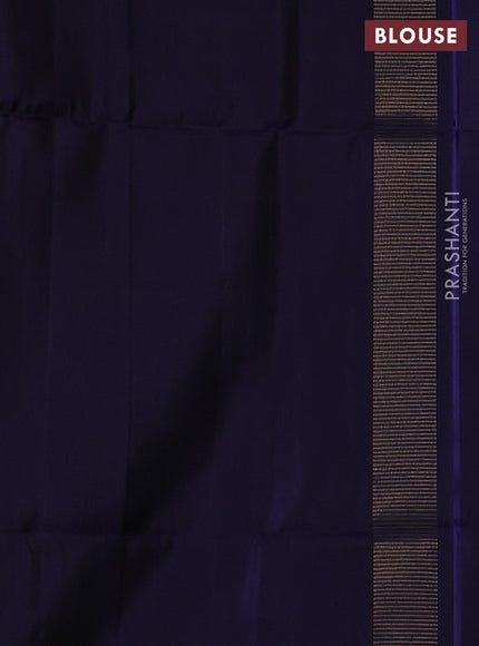 Pure soft silk saree blue with allover zari weaves and zari woven border
