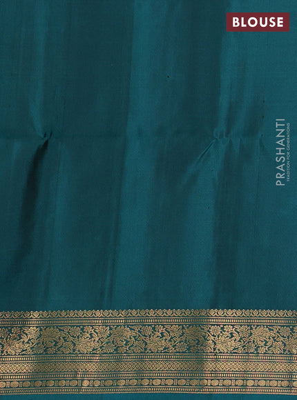 Pure soft silk saree grey and green with zari woven buttas and zari woven border