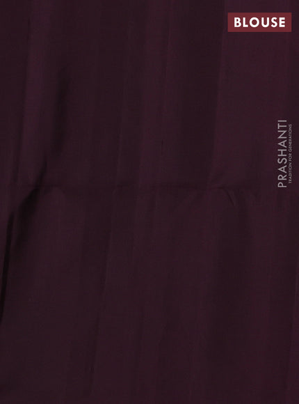 Pure soft silk saree pastel lavender and brown with silver zari woven paisley buttas and rich zari woven border