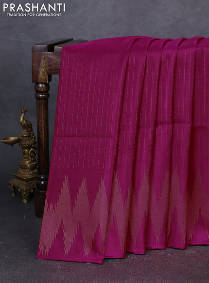 Pure soft silk saree pink with allover zari weaves and zari woven border