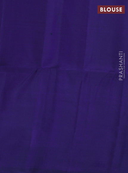 Pure soft silk saree dual shade of violet with geometric buttas in borderless style