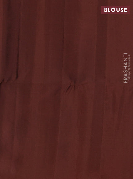 Pure soft silk saree rustic brown with geometric buttas in borderless style