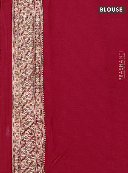 Art kota silk saree red with silver & gold zari woven buttas and zari woven butta border