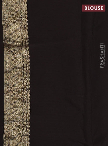 Art kota silk saree coffee brown with silver & gold zari woven buttas and zari woven butta border