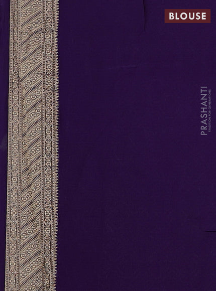 Art kota silk saree violet with silver & gold zari woven buttas and zari woven butta border