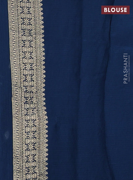 Art kota silk saree peacock blue with silver & gold zari woven buttas and zari woven butta border