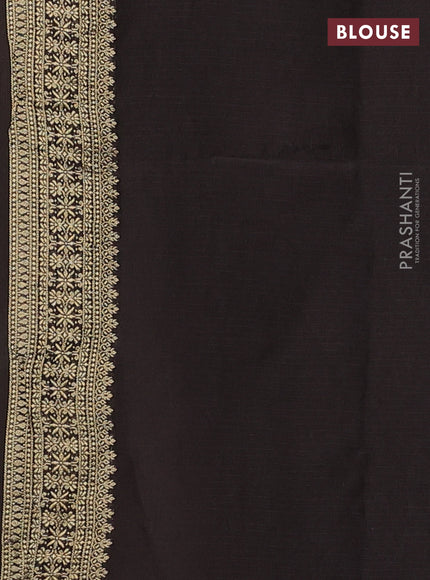 Art kota silk saree coffee brown with silver & gold zari woven buttas and zari woven butta border