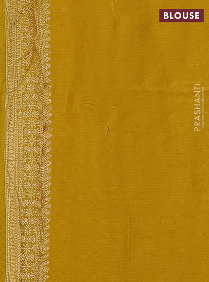 Art kota silk saree mustard yellow with silver & gold zari woven buttas and zari woven butta border