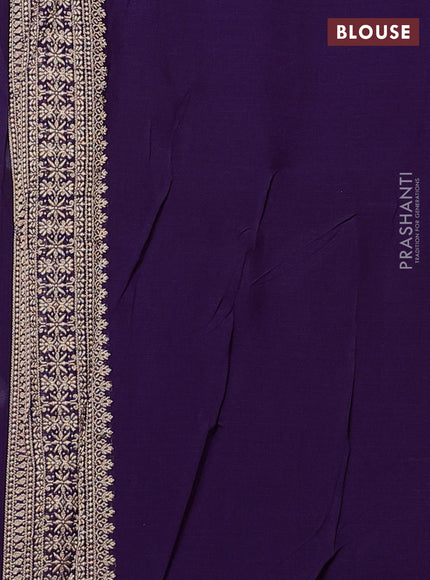 Art kota silk saree violet with silver & gold zari woven buttas and zari woven butta border