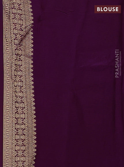 Art kota silk saree deep purple with silver & gold zari woven buttas and zari woven butta border
