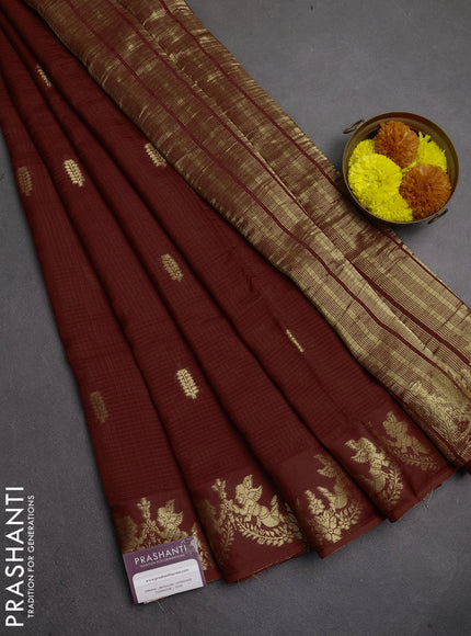 Art kota silk saree rust shade with zari woven buttas and zari woven border