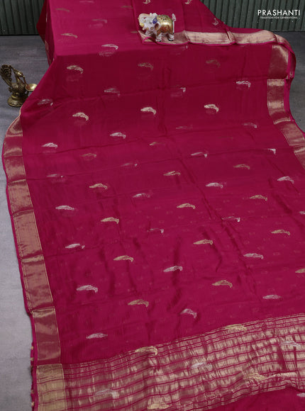 Art kota silk saree pink with zari woven buttas and zari woven border