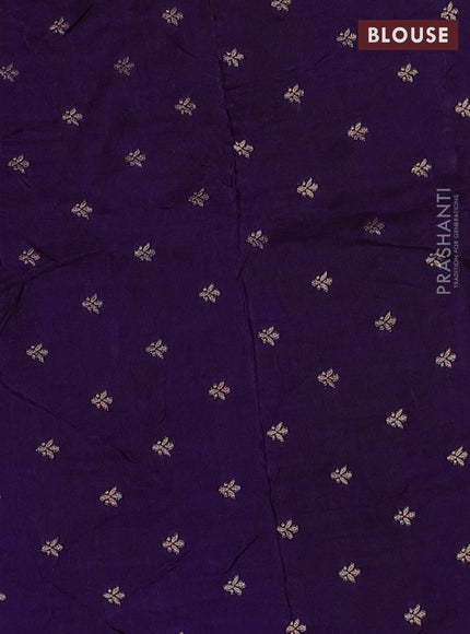 Art kota silk saree deep violet with zari woven buttas and zari woven border