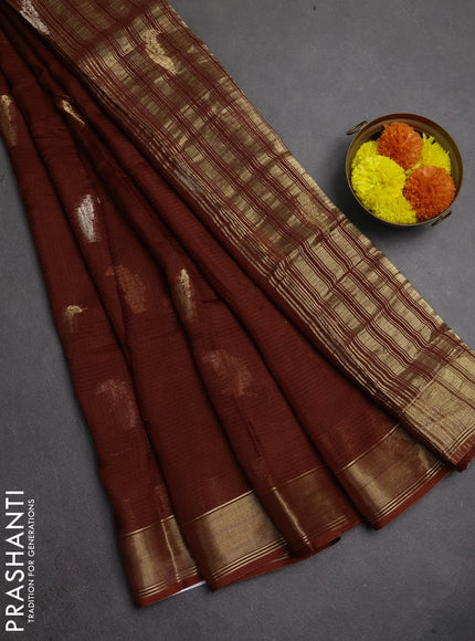 Art kota silk saree rust shade with zari woven buttas and zari woven border