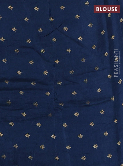 Art kota silk saree peacock blue with zari woven buttas and zari woven border