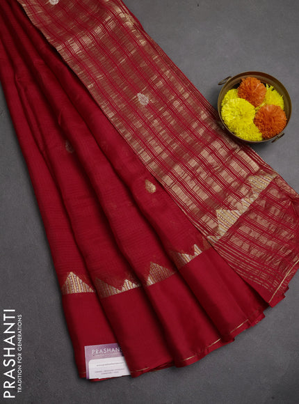 Art kota silk saree red with zari woven buttas and rettapet zari woven border