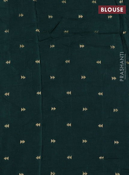 Art kota silk saree bottle green with zari woven buttas and rettapet zari woven border
