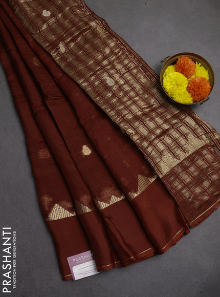 Art kota silk saree rust shade with zari woven buttas and rettapet zari woven border
