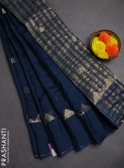 Art kota silk saree peacock blue with zari woven buttas and rettapet zari woven border