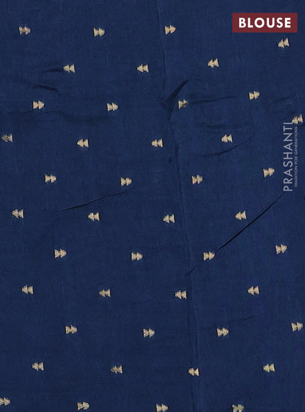Art kota silk saree peacock blue with zari woven buttas and rettapet zari woven border