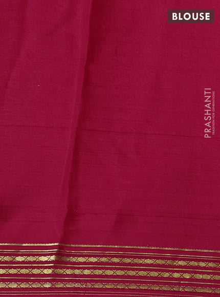 Pure mysore silk saree pink with plain body and zari woven border