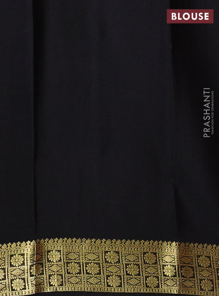 Pure mysore silk saree red and black with zari woven buttas and zari woven border