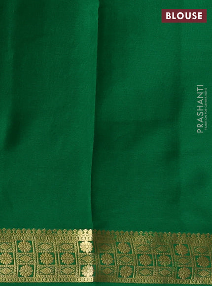 Pure mysore silk saree red and green with zari woven buttas and zari woven border