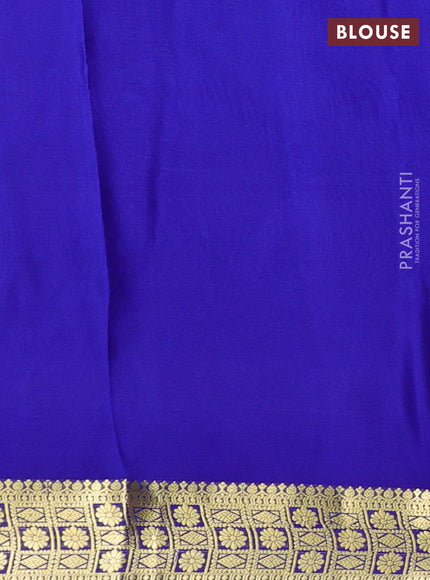 Pure mysore silk saree teal blue and royal blue with zari woven buttas and zari woven border
