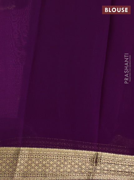 Pure mysore silk saree light pink and purple with zari woven buttas and zari woven border
