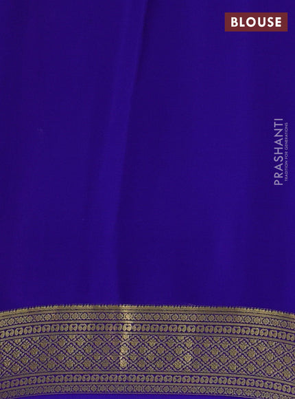 Pure mysore silk saree lavender and blue with zari woven buttas and zari woven border