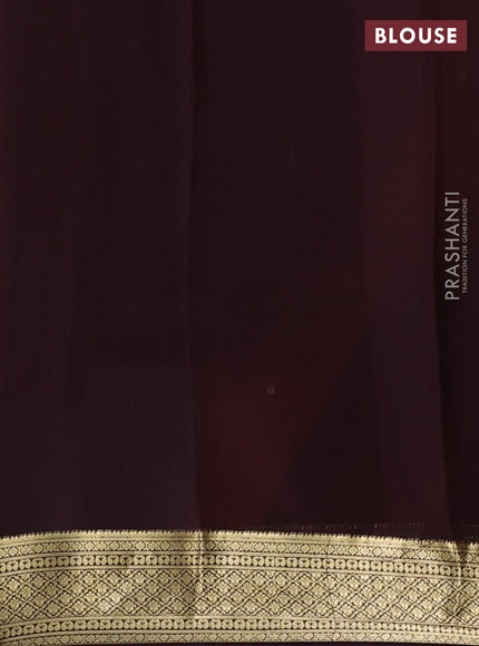 Pure mysore silk saree rust shade and coffee brown with zari woven buttas and zari woven border